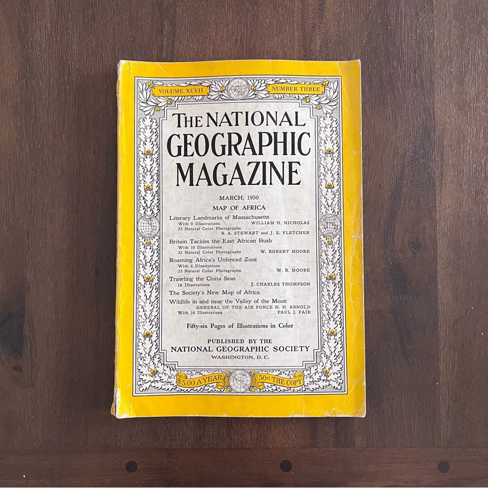 Vintage National Geographic Magazine March 1950‎ Volume XCVII Number Three